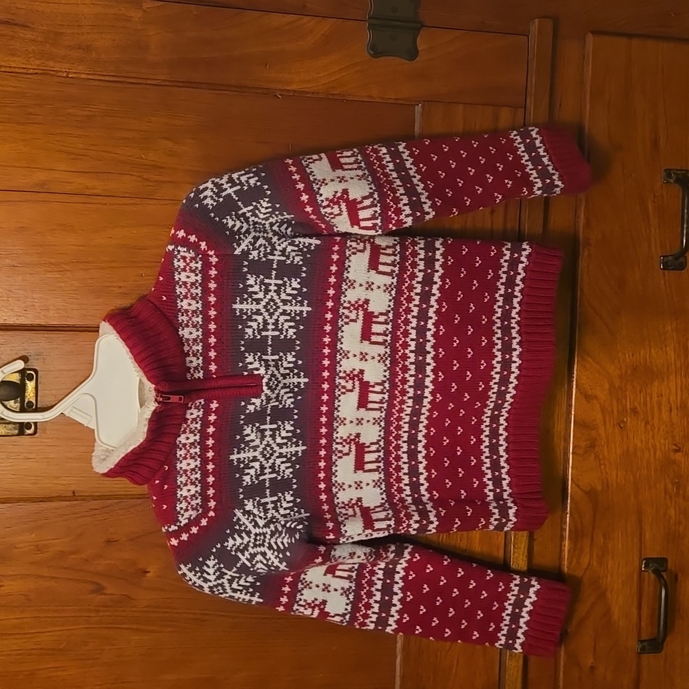 MINISTRY OF RASCALS CHILDS REINDEER SNOWFLAKE PULLOVER HOLIDAY SWEATER SIZE 4T